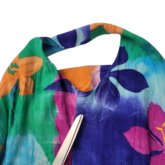 Jams World Sheath Dress Small Rayon Tissue Flower Colorful Resort Hawaiian Beach - Picture 5 of 10